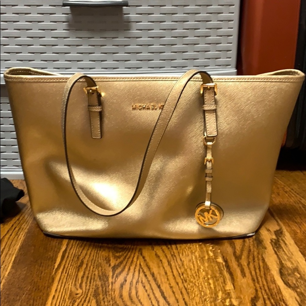 Large gold Michael Kors tote